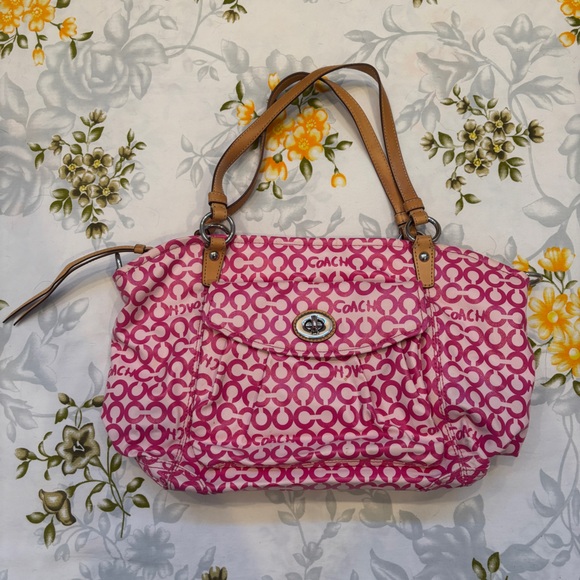 Coach Pink Logo Handbag - Picture 1 of 16